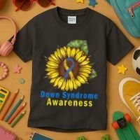 Sunflower Down Syndrome Awareness Kids T-Shirt thumb 3