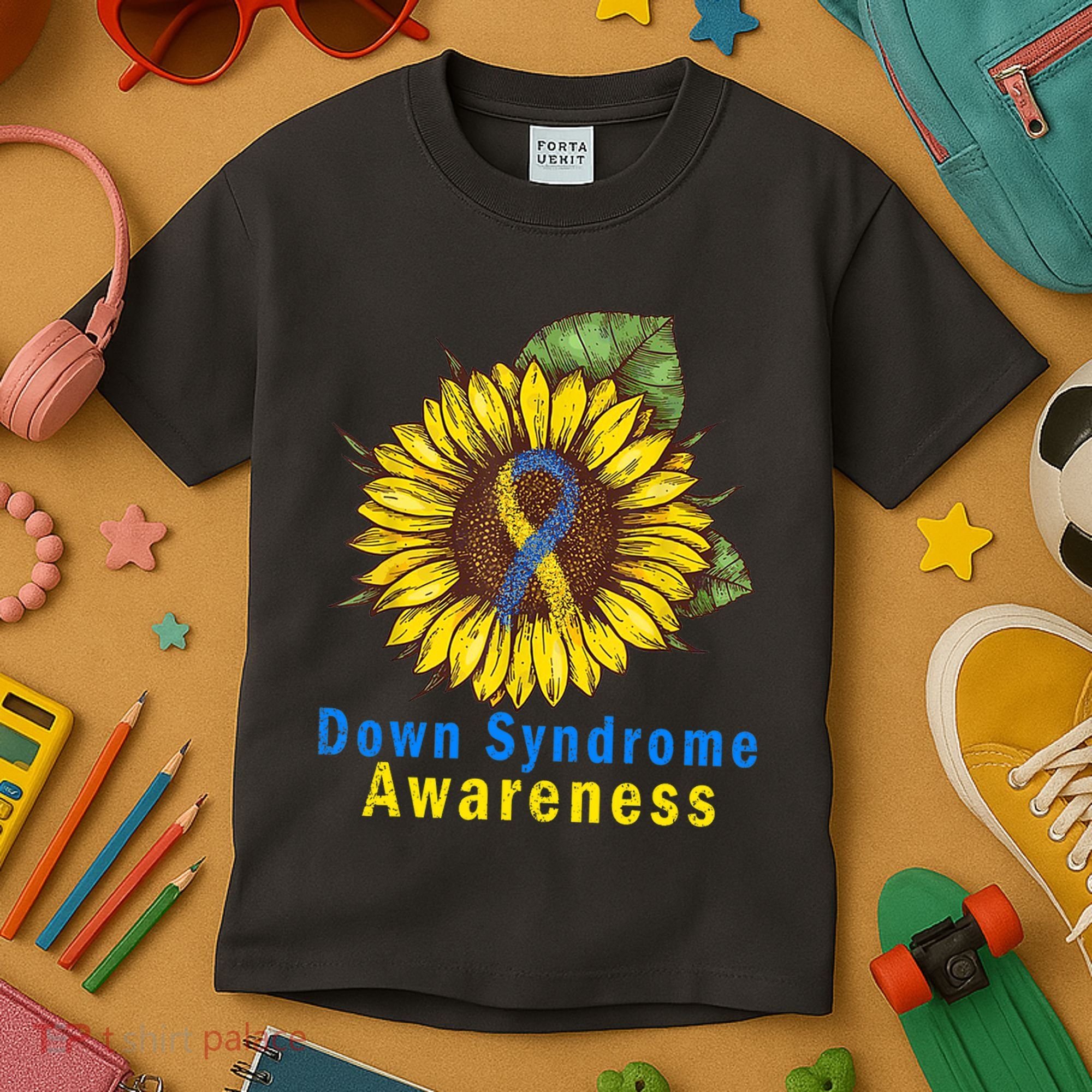 Sunflower Down Syndrome Awareness Kids T-Shirt