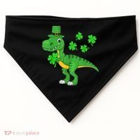 Shamrock Dino St Patricks Day Shirt K.i.d.s T Rex Toddler b.o.y.s USA-Made Doggie Bandana thumb 0