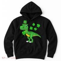 Shamrock Dino St Patricks Day Shirt K.i.d.s T Rex Toddler b.o.y.s Hoodie thumb 0