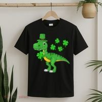 Shamrock Dino St Patricks Day Shirt K.i.d.s T Rex Toddler b.o.y.s T-Shirt thumb 2