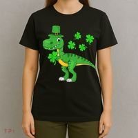 Shamrock Dino St Patricks Day Shirt K.i.d.s T Rex Toddler b.o.y.s T-Shirt thumb 4