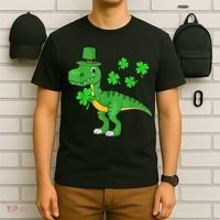 Shamrock Dino St Patricks Day Shirt K.i.d.s T Rex Toddler b.o.y.s T-Shirt thumb 6