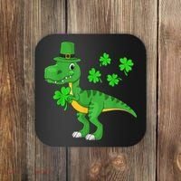 Shamrock Dino St Patricks Day Shirt K.i.d.s T Rex Toddler b.o.y.s Coaster thumb 0