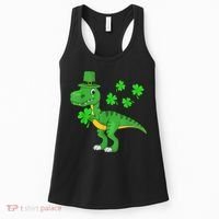 Shamrock Dino St Patricks Day Shirt K.i.d.s T Rex Toddler b.o.y.s Women's Tank Top thumb 0