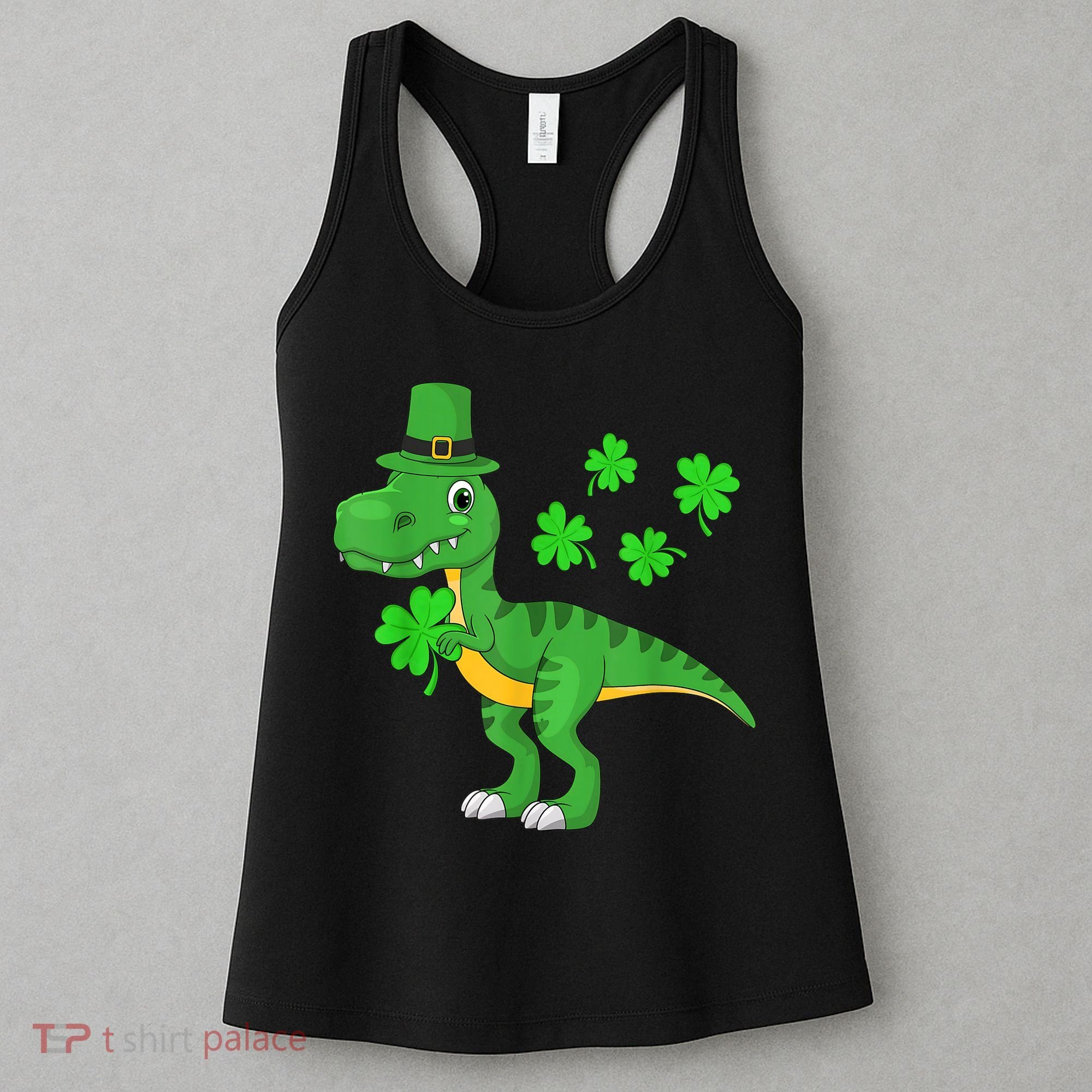 Shamrock Dino St Patricks Day Shirt K.i.d.s T Rex Toddler b.o.y.s Women's Tank Top