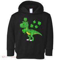 Shamrock Dino St Patricks Day Shirt K.i.d.s T Rex Toddler b.o.y.s Toddler Hoodie thumb 0