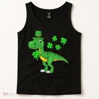 Shamrock Dino St Patricks Day Shirt K.i.d.s T Rex Toddler b.o.y.s Tank Top thumb 2