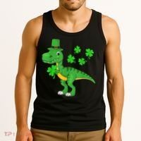 Shamrock Dino St Patricks Day Shirt K.i.d.s T Rex Toddler b.o.y.s Tank Top thumb 3