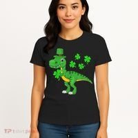 Shamrock Dino St Patricks Day Shirt K.i.d.s T Rex Toddler b.o.y.s Women's T-Shirt thumb 4