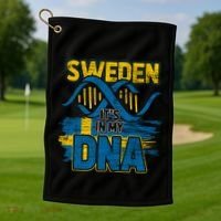 Sverige Dna Swedish Flag Sweden Great Gift Golf Towel thumb 1