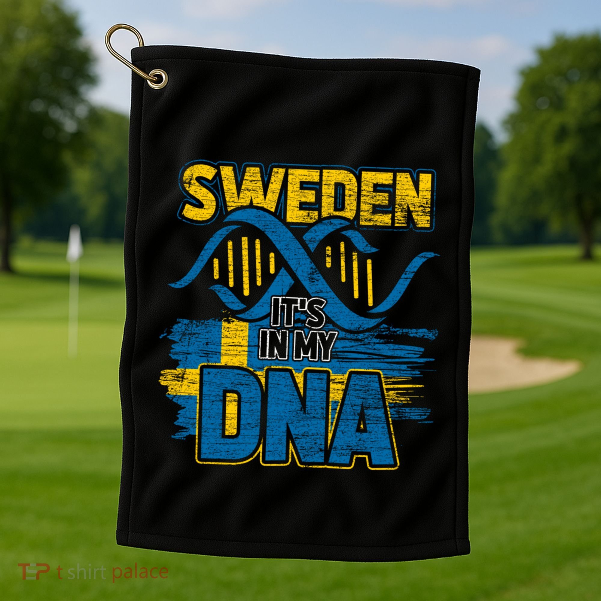 Sverige Dna Swedish Flag Sweden Great Gift Golf Towel