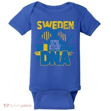 Sverige Dna Swedish Flag Sweden Great Gift Baby Bodysuit