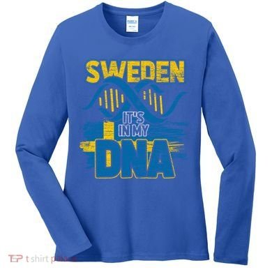 Sverige Dna Swedish Flag Sweden Great Gift Women's Long Sleeve Shirt