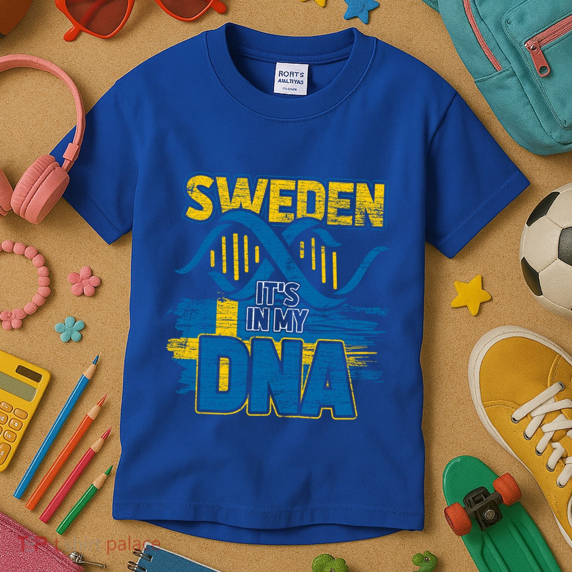 Sverige Dna Swedish Flag Sweden Great Gift Kids T-Shirt