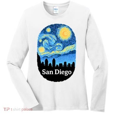 San Diego Starry Night Design Women's Long Sleeve Shirt