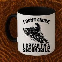 Snowmobile Dream Snore I Snoring Rider Driver Cool Gift Coffee Mug thumb 2
