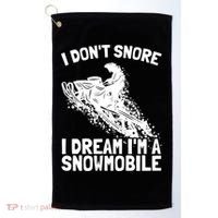 Snowmobile Dream Snore I Snoring Rider Driver Cool Gift Golf Towel thumb 0