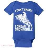 Snowmobile Dream Snore I Snoring Rider Driver Cool Gift Baby Bodysuit thumb 0