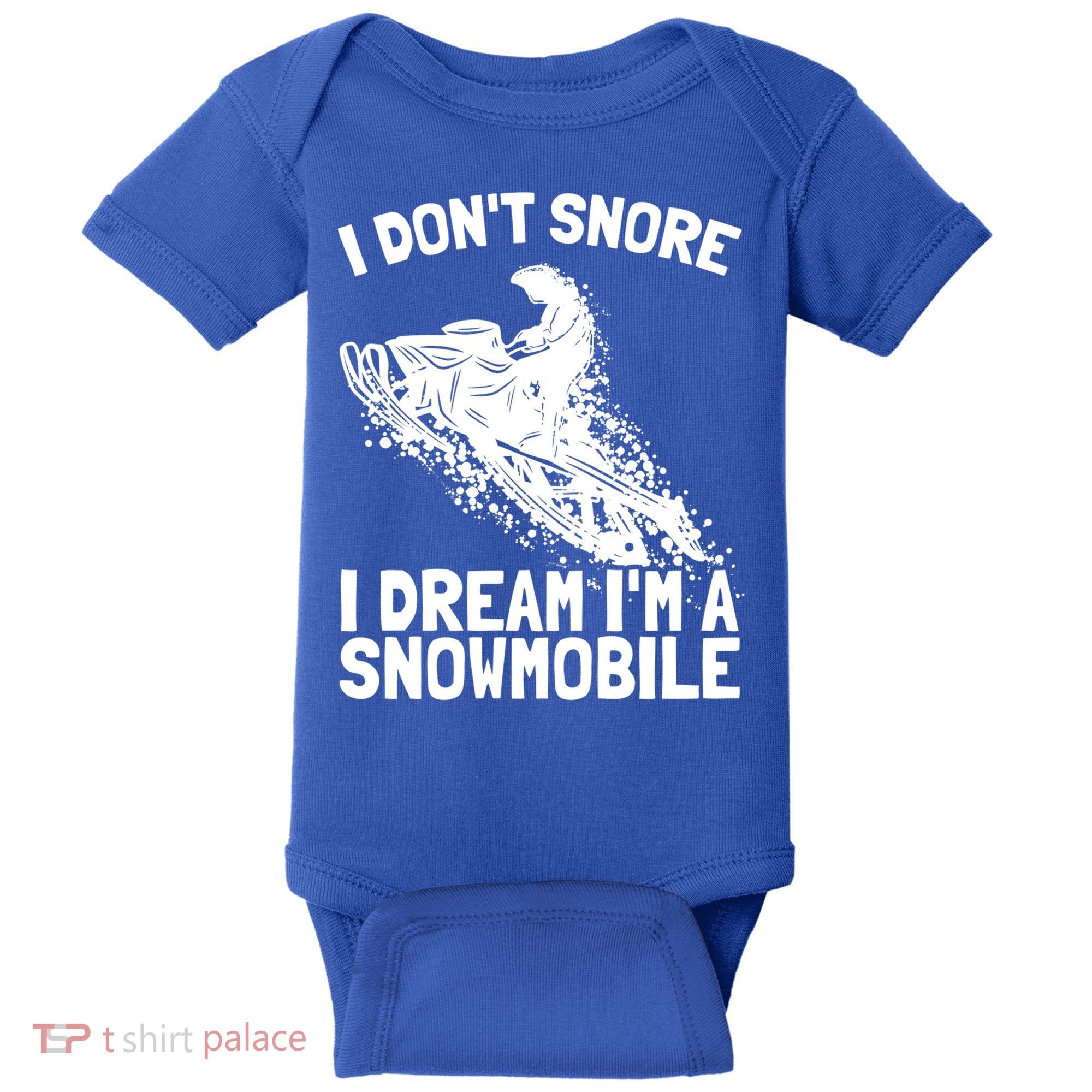 Snowmobile Dream Snore I Snoring Rider Driver Cool Gift Baby Bodysuit