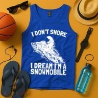Snowmobile Dream Snore I Snoring Rider Driver Cool Gift Tank Top thumb 4