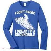Snowmobile Dream Snore I Snoring Rider Driver Cool Gift Women's Long Sleeve Shirt thumb 0