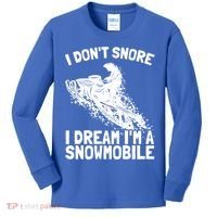 Snowmobile Dream Snore I Snoring Rider Driver Cool Gift Kids Long Sleeve Shirt thumb 0