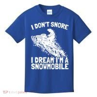 Snowmobile Dream Snore I Snoring Rider Driver Cool Gift Kids T-Shirt thumb 0