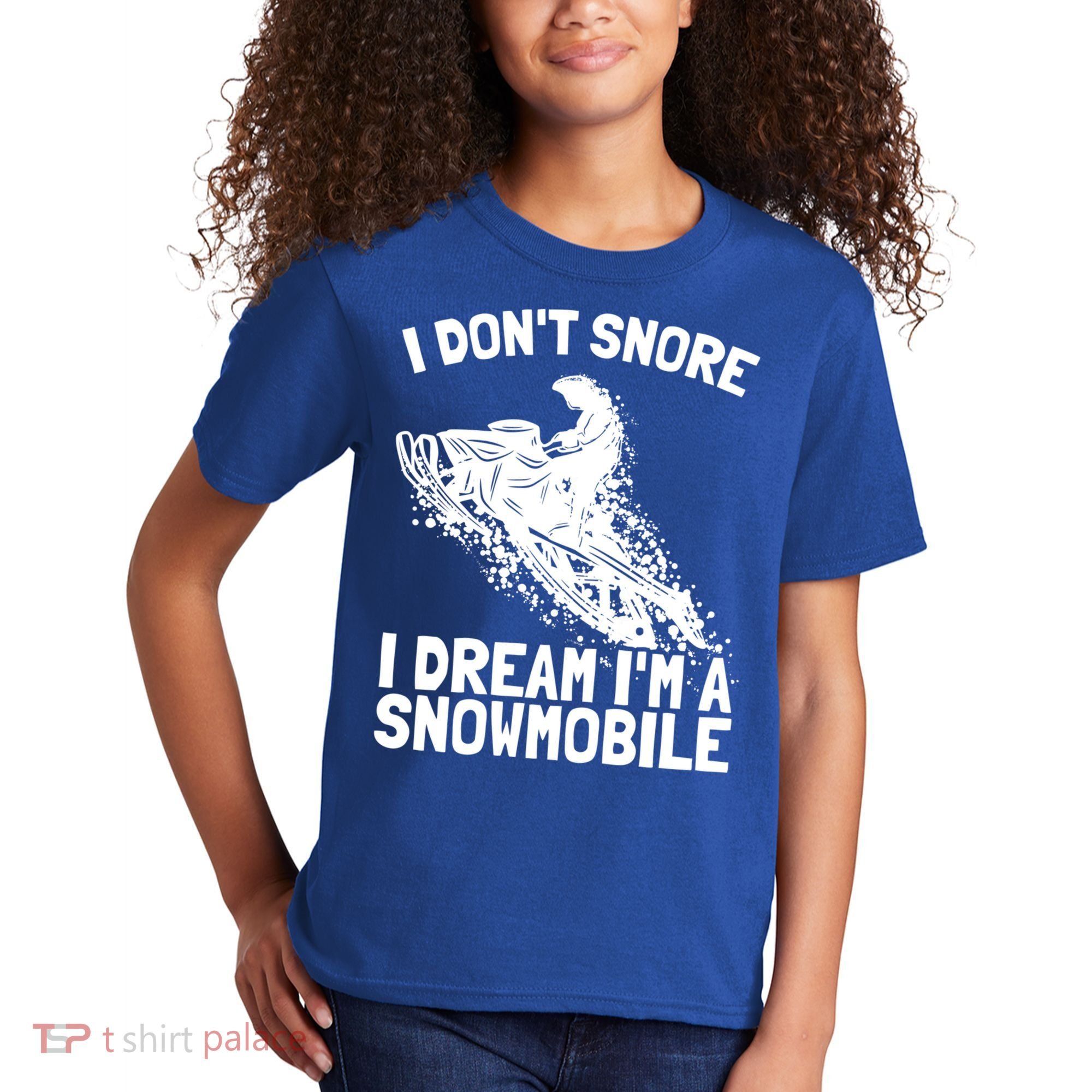 Snowmobile Dream Snore I Snoring Rider Driver Cool Gift Kids T-Shirt