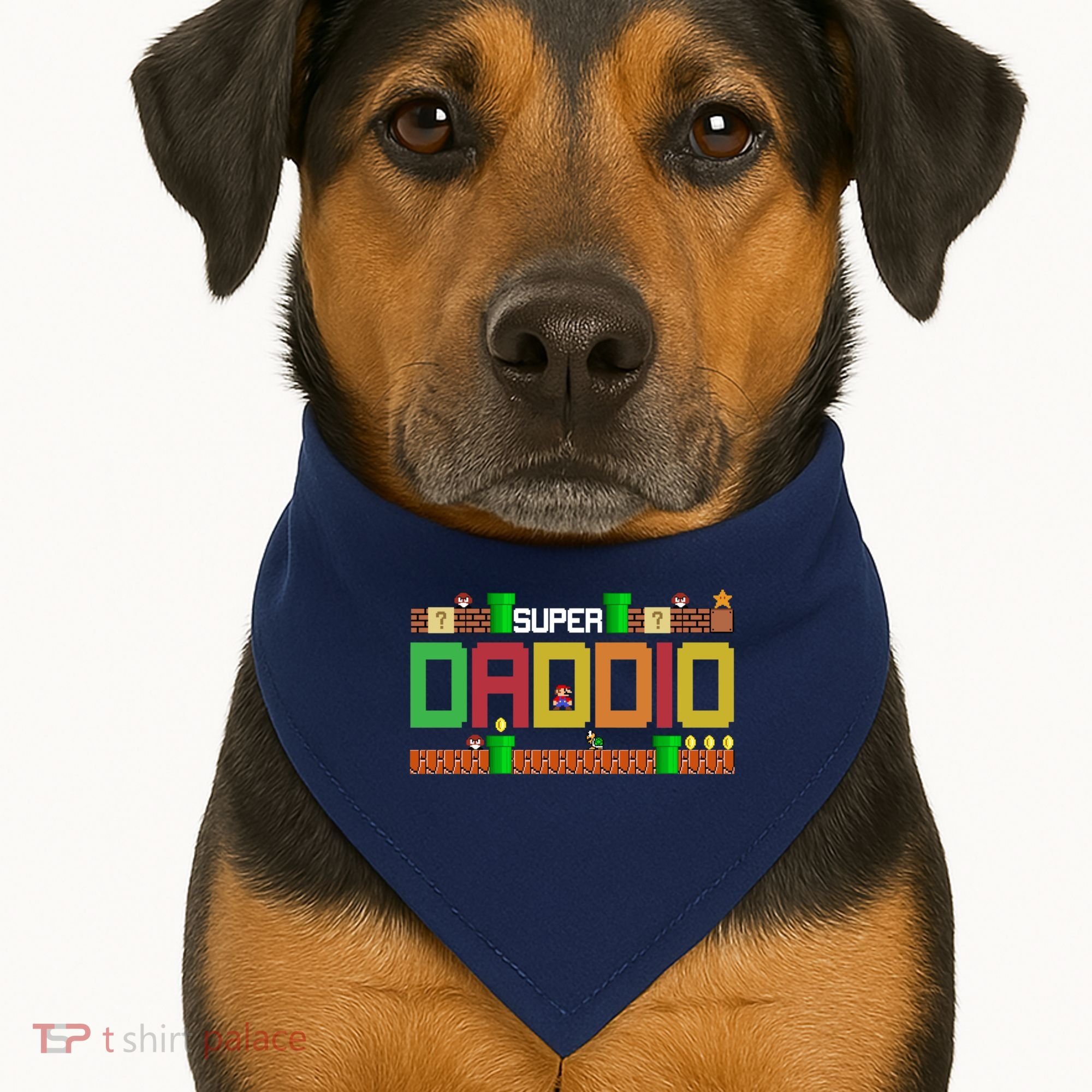 Super Dad Super Daddio Gift Cute Funny Daddy Gift USA-Made Doggie Bandana