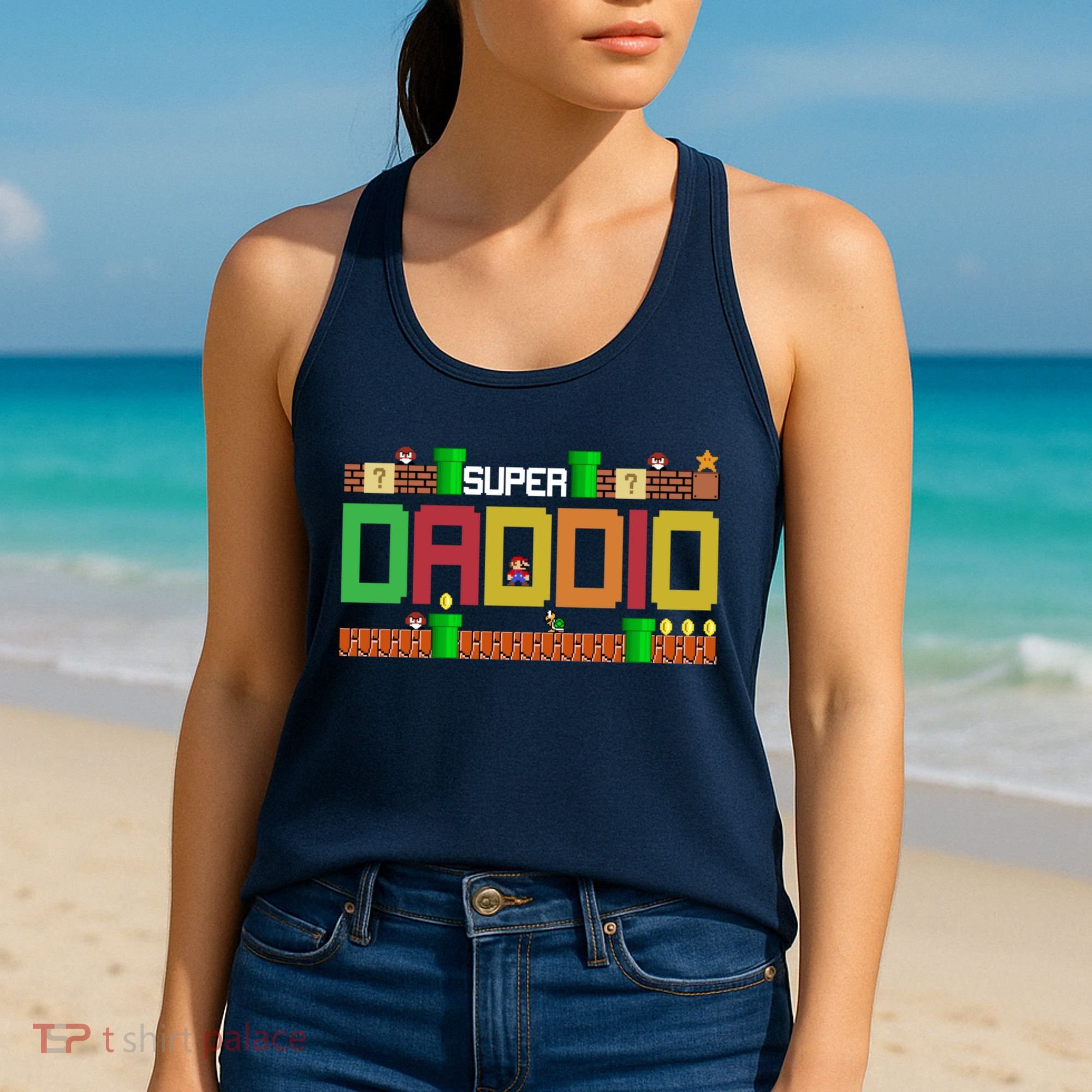Super Dad Super Daddio Gift Cute Funny Daddy Gift Women's Tank Top