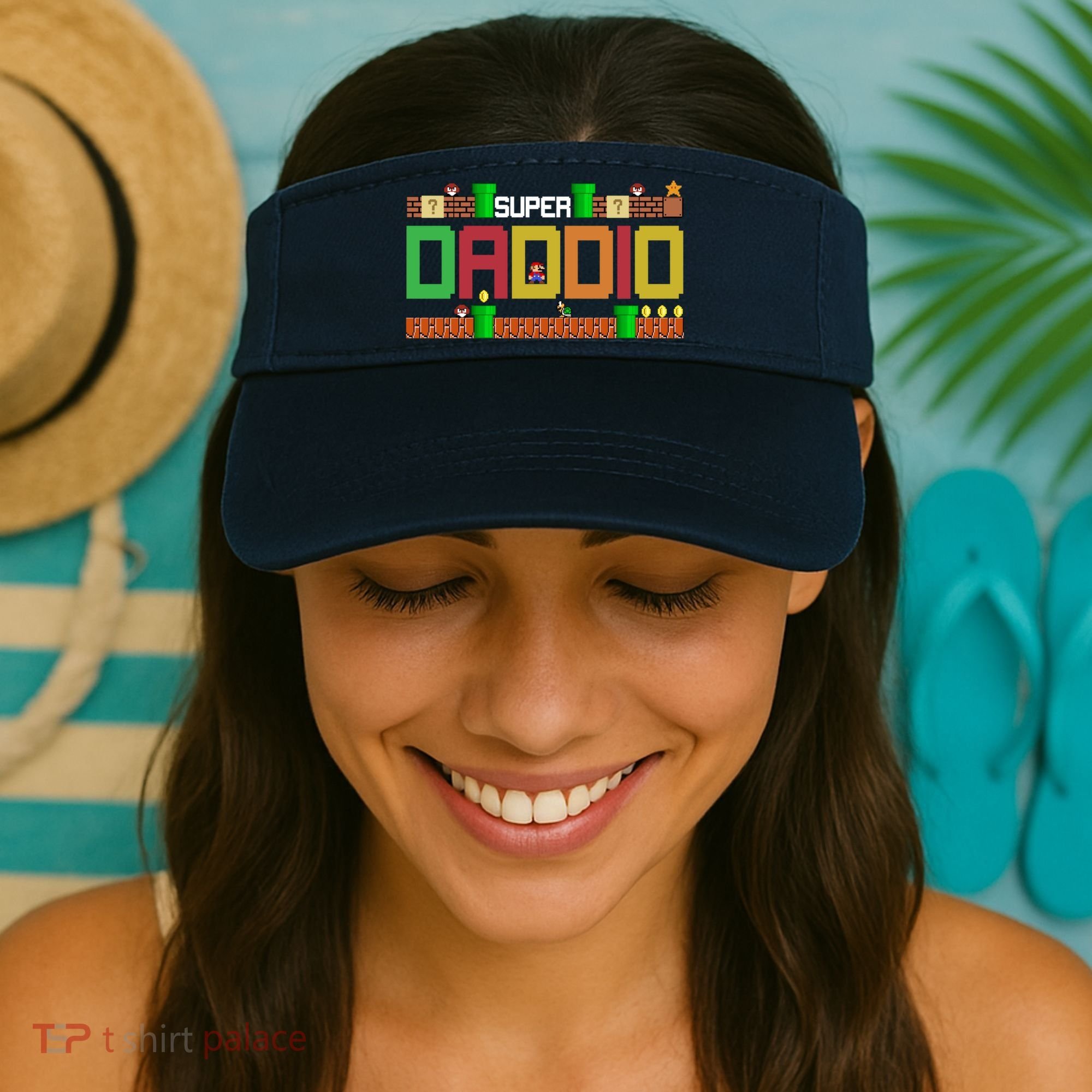 Super Dad Super Daddio Gift Cute Funny Daddy Gift Visor