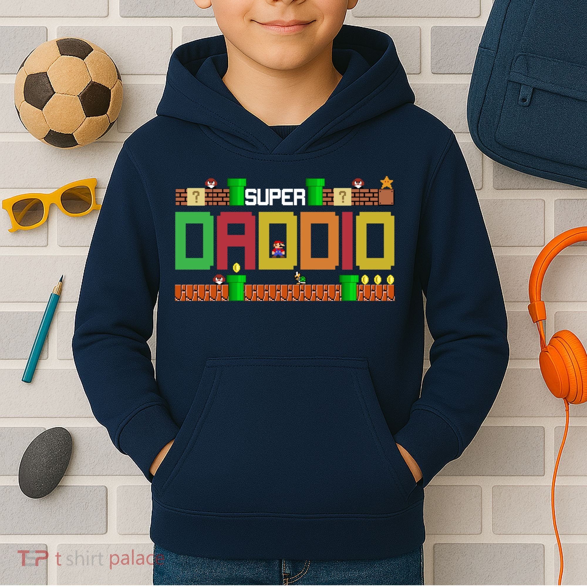 Super Dad Super Daddio Gift Cute Funny Daddy Gift Kids Hoodie