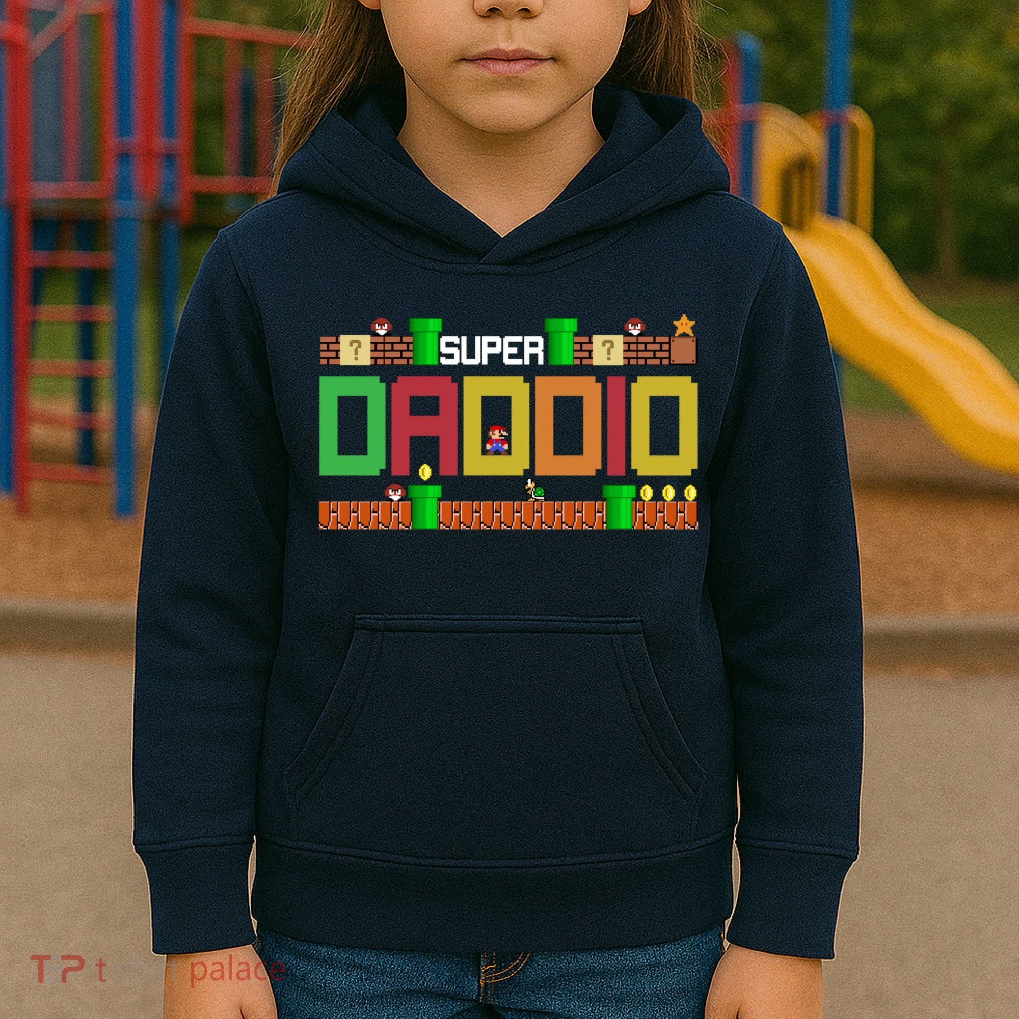 Super Dad Super Daddio Gift Cute Funny Daddy Gift Kids Hoodie