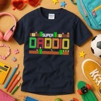 Super Dad Super Daddio Gift Cute Funny Daddy Gift Kids T-Shirt thumb 3