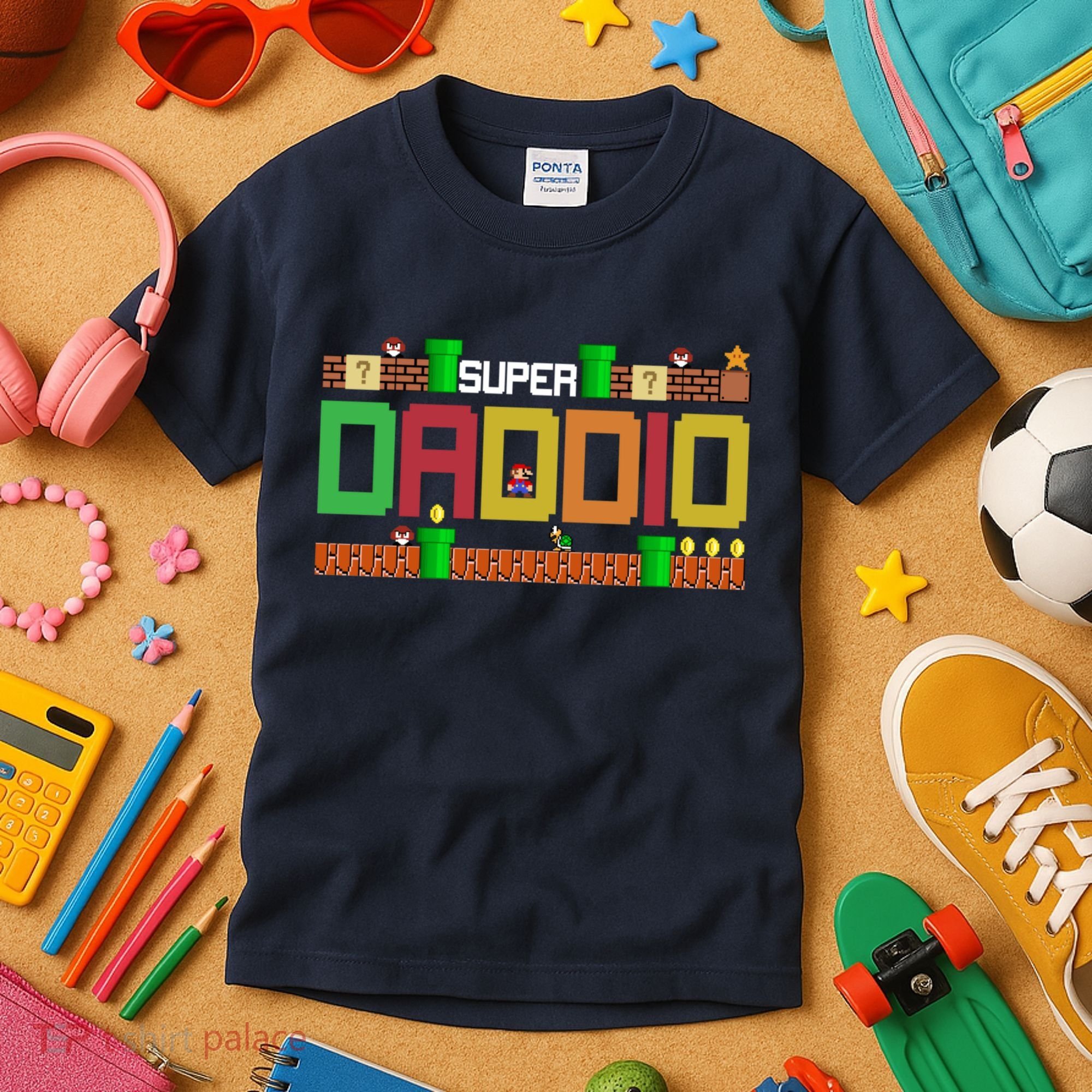 Super Dad Super Daddio Gift Cute Funny Daddy Gift Kids T-Shirt