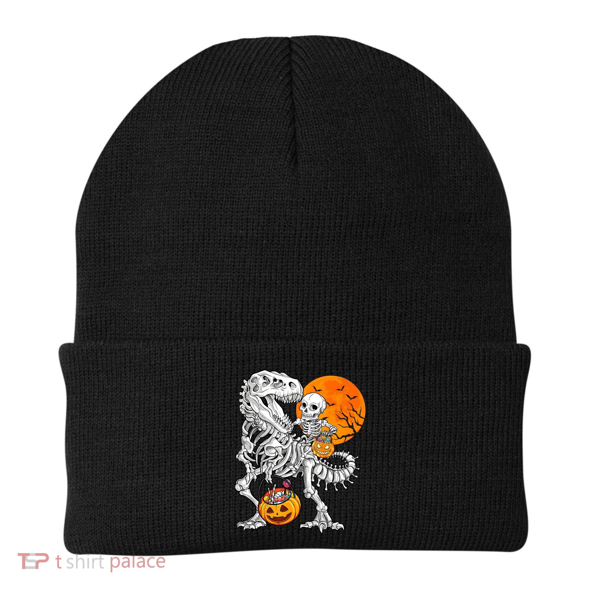 Skeleton Dinosaur T Rex Boys Halloween Mummy Funny Pumpkin Beanie