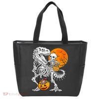 Skeleton Dinosaur T Rex Boys Halloween Mummy Funny Pumpkin Tote Bag thumb 0