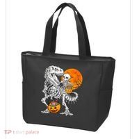 Skeleton Dinosaur T Rex Boys Halloween Mummy Funny Pumpkin Tote Bag thumb 3