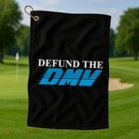 Defund The Dmv Golf Towel thumb 1