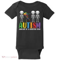 skeleton dancing to a different beat - autism awareness gift Baby Bodysuit thumb 0