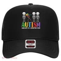 skeleton dancing to a different beat - autism awareness gift Hat thumb 0