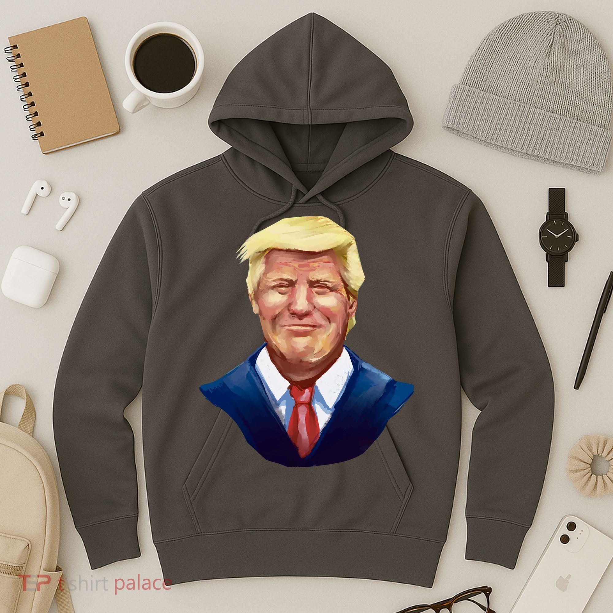 Smiling Donald Trump Portrait Hoodie