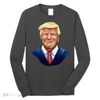Smiling Donald Trump Portrait Long Sleeve Shirt thumb 0