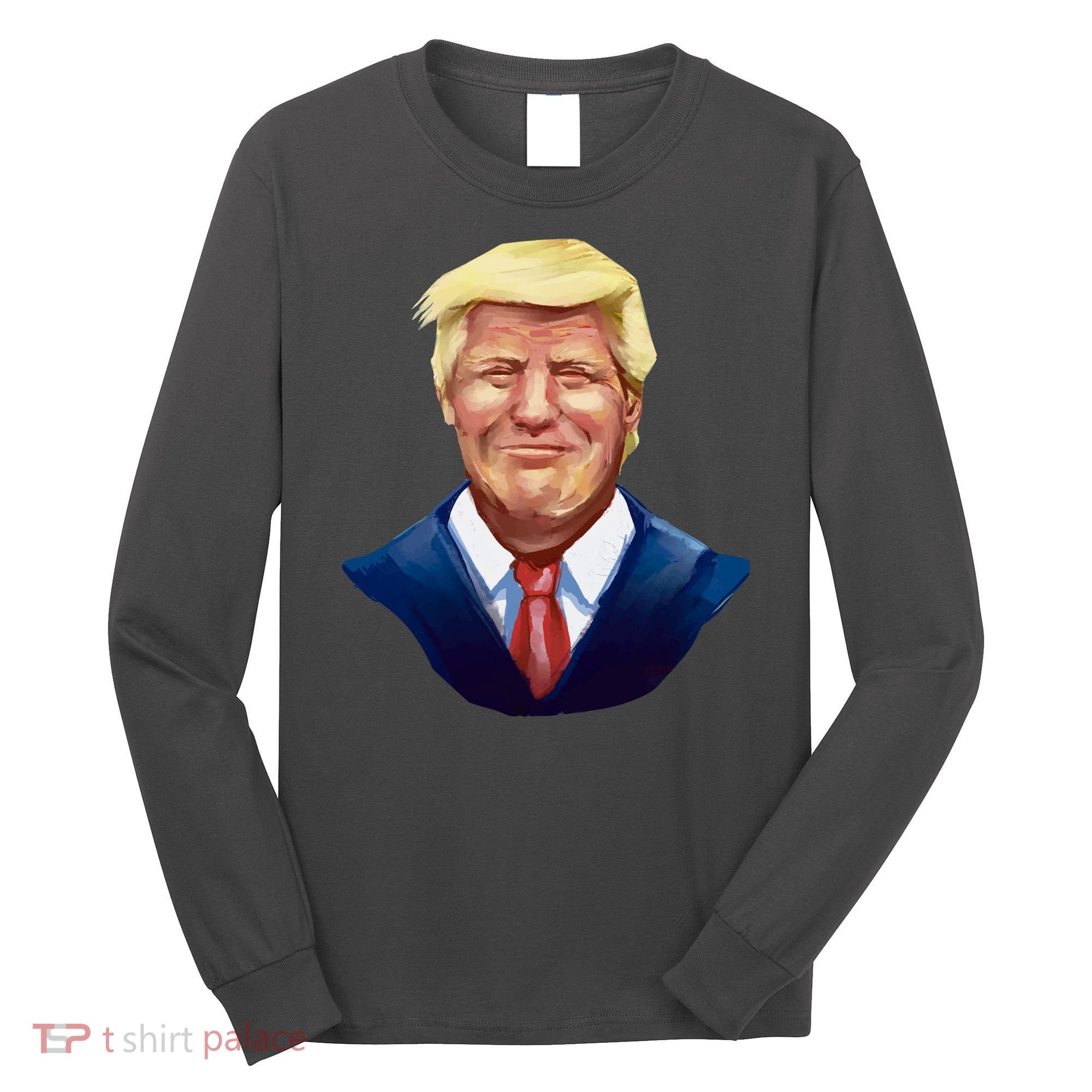 Smiling Donald Trump Portrait Long Sleeve Shirt