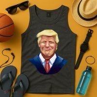 Smiling Donald Trump Portrait Tank Top thumb 4
