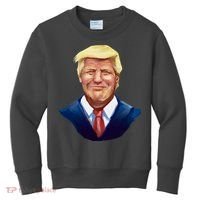 Smiling Donald Trump Portrait Kids Sweatshirt thumb 0
