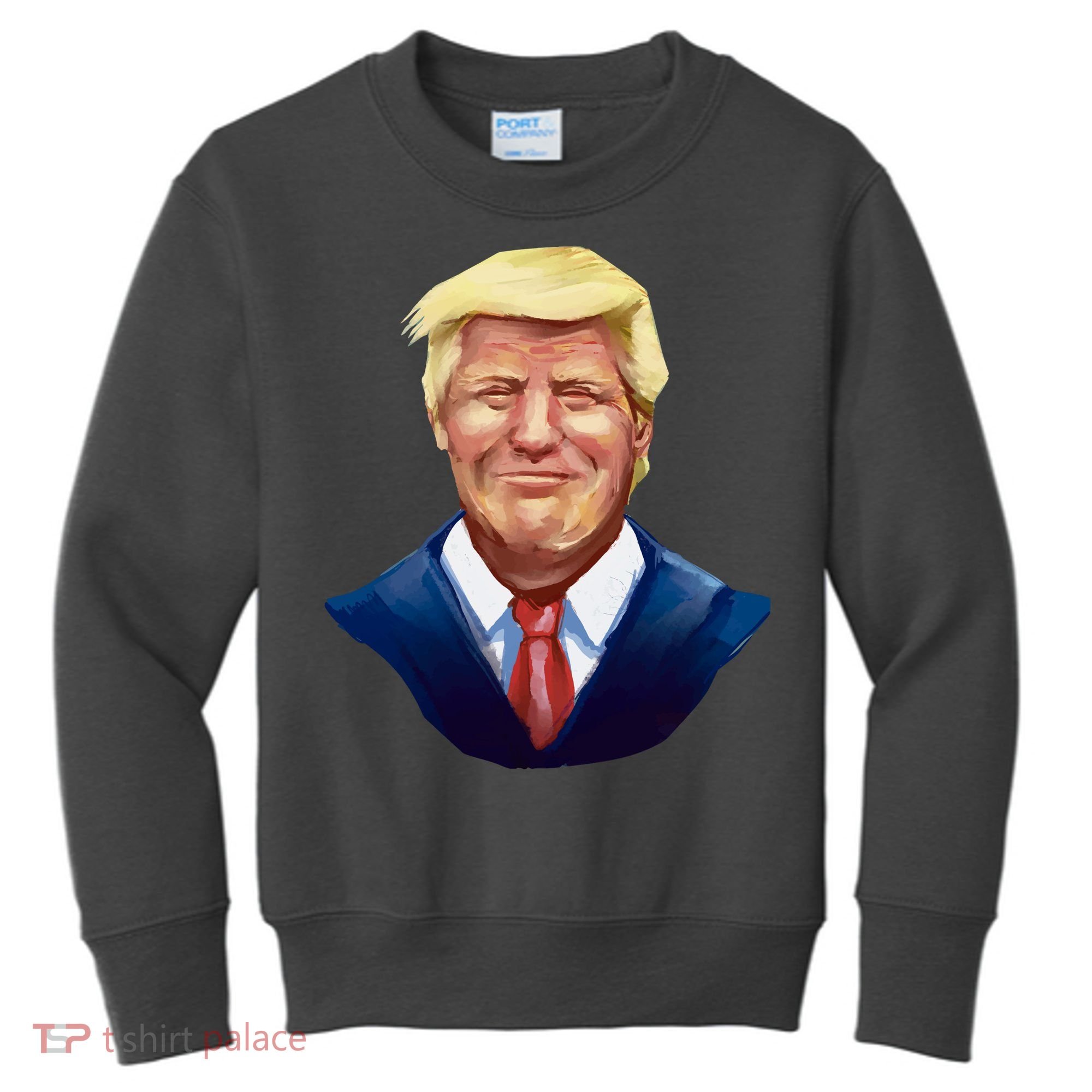 Smiling Donald Trump Portrait Kids Sweatshirt