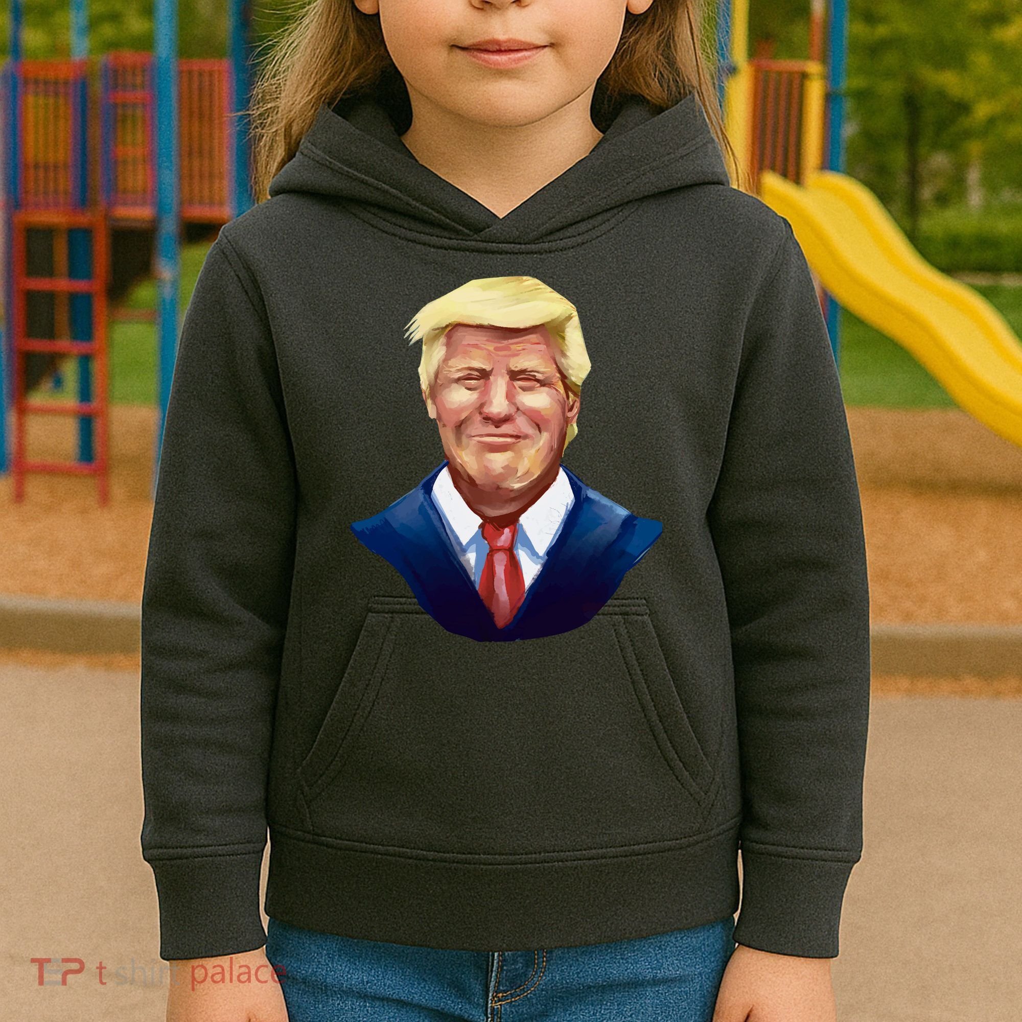 Smiling Donald Trump Portrait Kids Hoodie