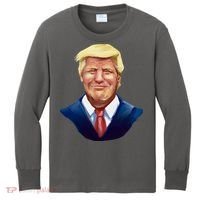 Smiling Donald Trump Portrait Kids Long Sleeve Shirt thumb 0